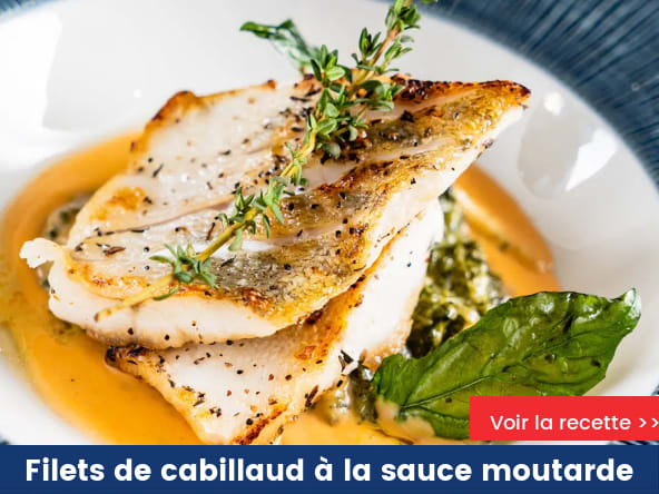 Filets de cabillaud à la sauce moutarde